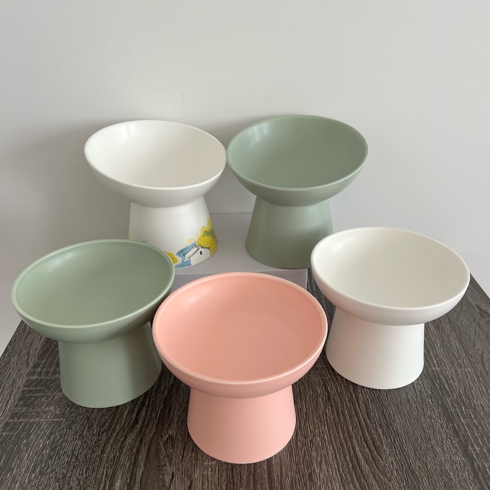 Elevated Ceramic Pet Bowl, Food Grade Microwave and Dishwasher Safe Cat Dog Bowl